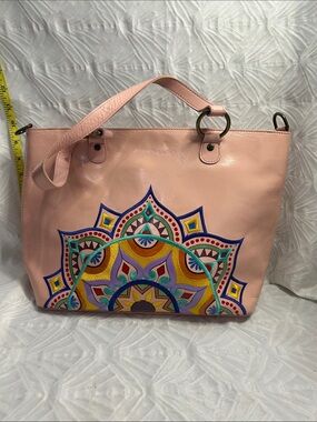 Anuschka Pink Multicolor Mandala Tote